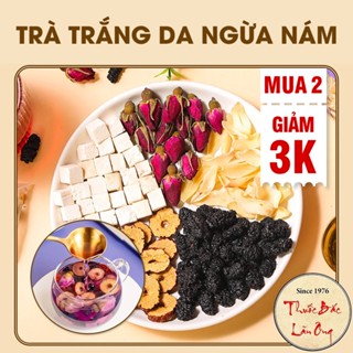 5-10 Set trà hoa hỗ trợ trắng da, set trà thảo mộc gồm Táo đỏ, bạch linh, dâu tằm, hoa hồng, bách hợp