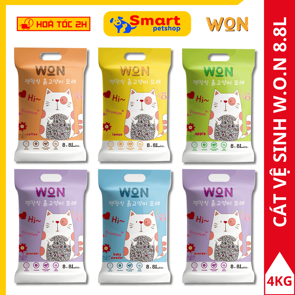 [Combo 6 Gói] Cát Vệ Sinh Cho Mèo WON 8.8L