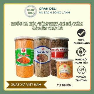 Ruốc tôm thịt, Ruốc cá hồi, Ruốc bề bề, Ruốc nấm cho bé 100g, 500g không phụ gia an toàn
