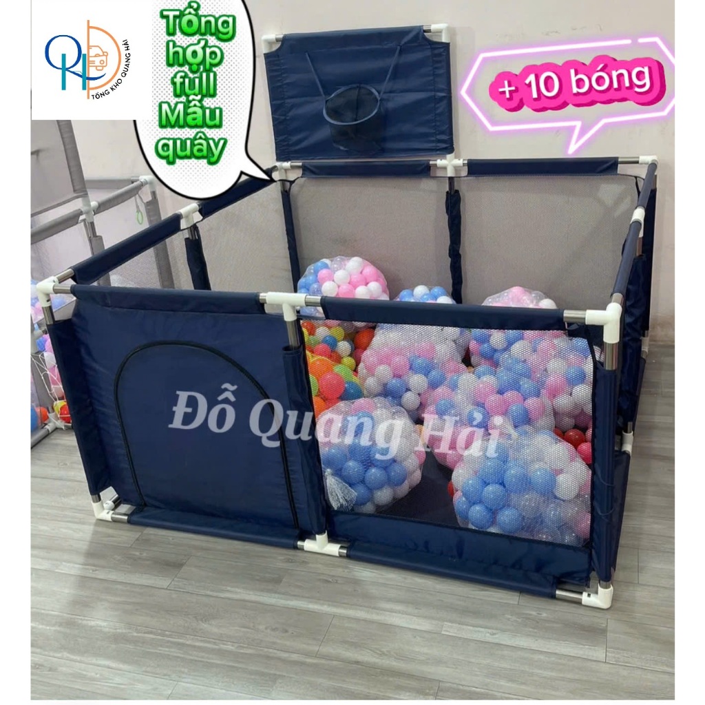 (Tặng 10 bóng VN)Tổng hợp full các mẫu quây vuông, lục giác, quây chữ nhật hàng khung inox dành cho trẻ em- hàng cao cấp