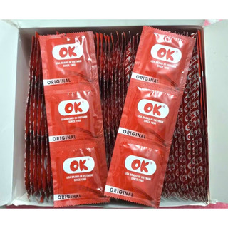  Hộp 144 cái Bao cao su OK original 100% cao su tự nhiên không màu không mùi khó chịu 