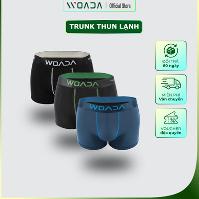 [COMBO 3] Quần Lót Nam Dáng Trunk Chất Liệu Thun Lạnh 4 Chiều Thương Hiệu WOADA LK115