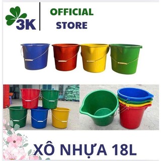 Xô Nhựa 18L Đa Năng – Siêu Bền, Có Quai Sắt Thương Hiệu 3K