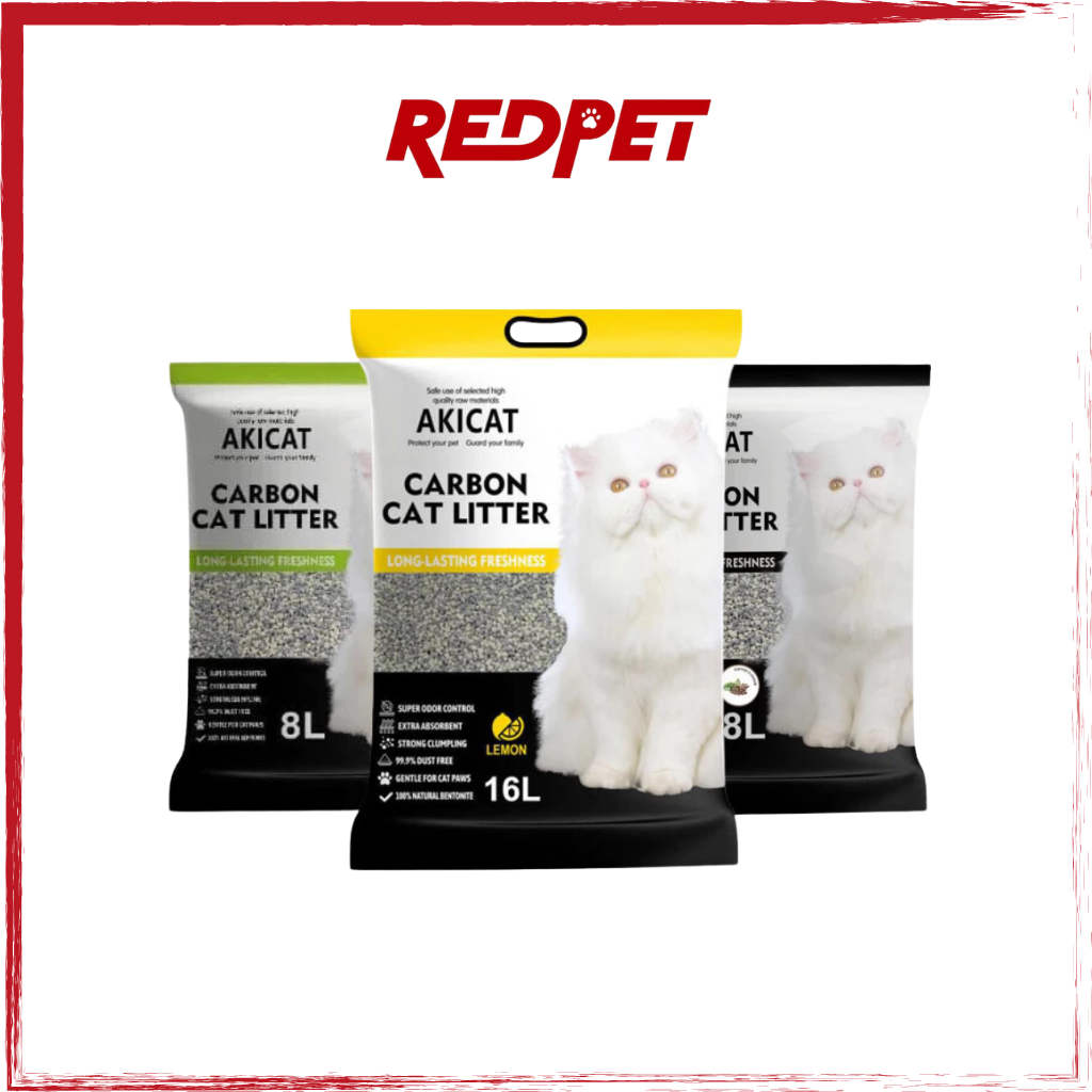 Cát vệ sinh cho mèo đất sét Akicat Carbon 8L