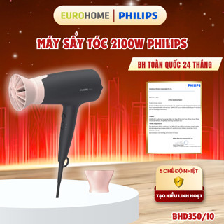 Máy Sấy Tóc PHILIPS BHD350/10, Công Suất 2100 W, Cung Cấp ion Chăm Sóc Tóc, Bảo Hành Chính Hãng 24 Tháng