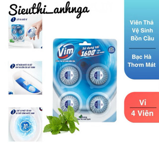  Vỉ Viên Thả Vệ Sinh Bồn Cầu Vim Hương Bạc Hà - 4 Viên  1 Vỉ 