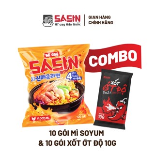  Mì cay Sasin vị soyum  Combo 10 gói mì soyum + 10 gói xốt ớt độ  BSET0113 