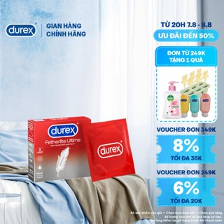 Bao cao su Durex Fetherlite Ultima siêu mỏng, size 52mm, 3 bao/hộp