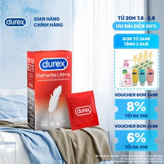 Bao cao su Durex Fetherlite Ultima siêu mỏng, size 52mm, 12 bao/hộp