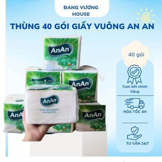  Khăn Giấy Vuông Giấy Ăn AN AN Khổ 330x330  1 bịch 55-65 Dày Dặn,Thùng 40 Gói 