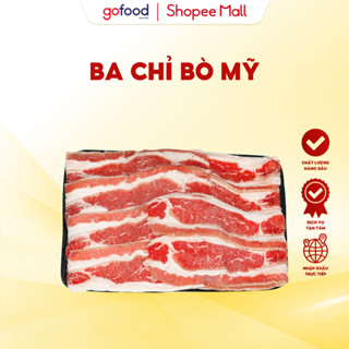 [Hỏa Tốc HCM] Ba Chỉ Bò Mỹ Black Angus Khay 500gr Gofood Chuyên Lẩu, Nướng, Cuộn Nấm,..