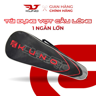  Túi đựng vợt cầu lông một ngăn thương hiệu KUNO chống thấm dày dặn màu đen đỏ có dây đeo và quai xách 