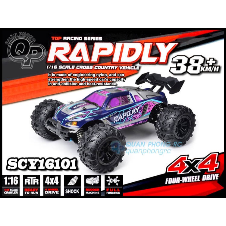 Xe SCY 1/16 2.4G 4WD High Speed RC Racing Car With LEDs