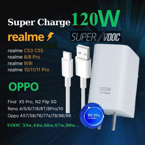 Bộ sạc siêu nhanh Oppo supper VOOC 120w, sạc nhanh 120w chuẩn zin cho các dòng máy