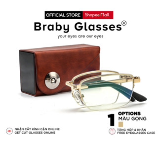  Gọng kính lão đọc sách gấp gọn cao cấp nam nữ Braby Glasses viễn thị cho người lớn tuổi chất liệu thép chống rỉ KL11 
