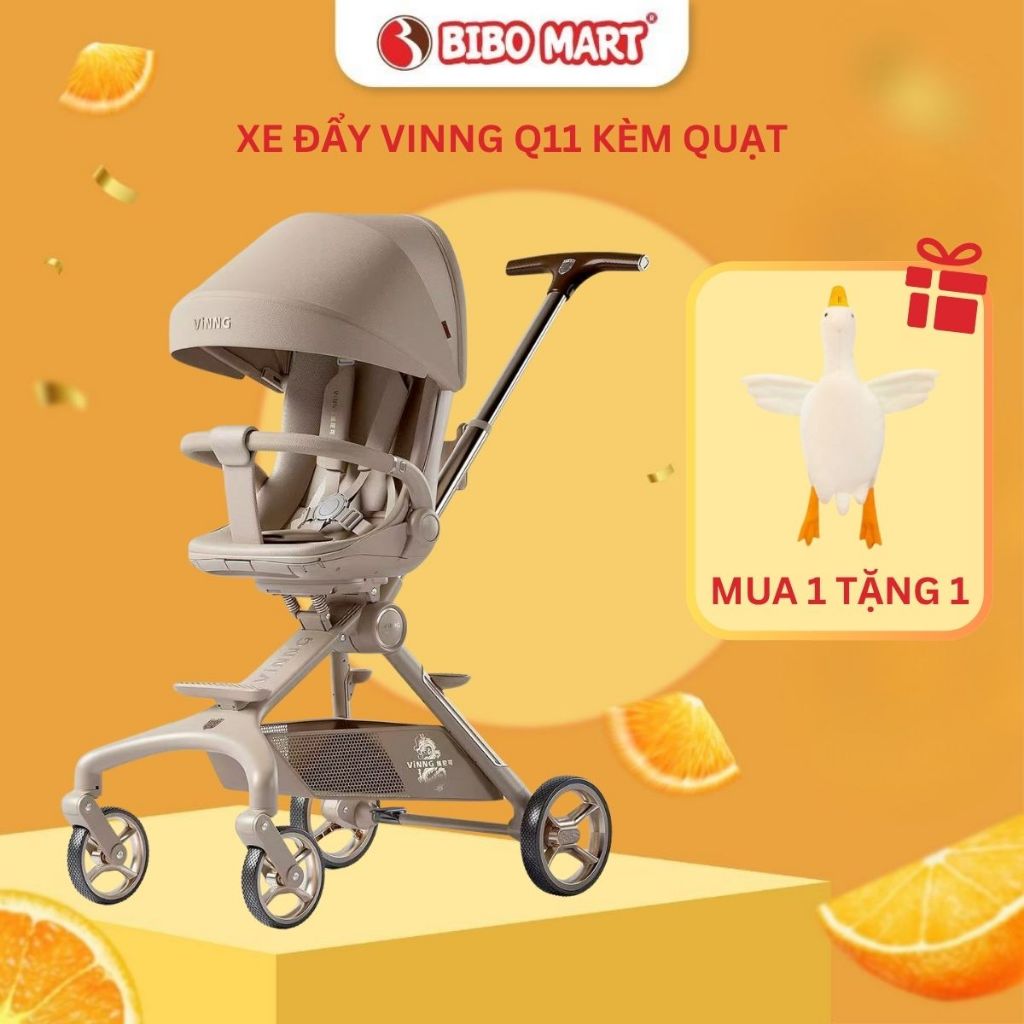  Xe Đẩy Cho Bé Vinng Q11 2 Chiều 3 Tư Thế Gấp Gọn Tích Hợp Quạt Mát Và Hệ Thống Giảm Xóc - Bibomart 