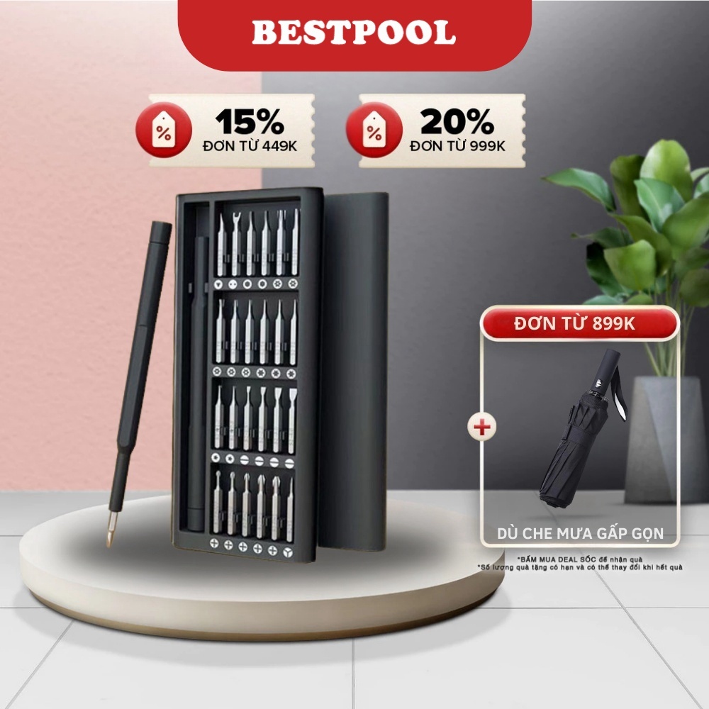 Bộ Tua Vít Đa Năng, Bộ Tô Vít Đa Năng Mini 24 Đầu Nhỏ Sửa Điện Thoại, Mở Laptop, Mắt Kính, Đồng Hồ BESTPOOL