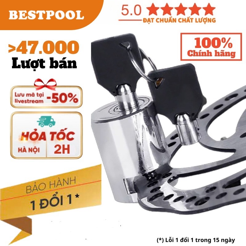 (CHÍNH HÃNG) Khóa phanh đĩa xe máy chống trộm chất liệu thép nguyên khối thiết kế thông minh an toàn tuyệt đối