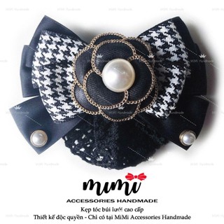   MiMi Kẹp búi lưới cao cấp   Kẹp tóc thời trang nữ hoa trà nhiều mầu phù hợp cho văn phòng ngân hàng trung niên 