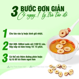 Táo đỏ thái lát 500g, trà táo đỏ sấy giòn, không vụn, dùng pha trà, chưng yến, nấu chè dưỡng nhan