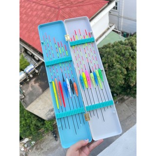 Bộ phao 10 phao ngày + 2 phao đêm. Hộp phao gỗ Lim và Hộp ABS combo hộp đựng phao câu cá