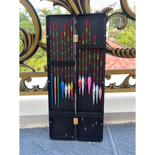 Bộ phao 10 phao ngày + 2 phao đêm. Hộp phao gỗ Lim và Hộp ABS combo hộp đựng phao câu cá
