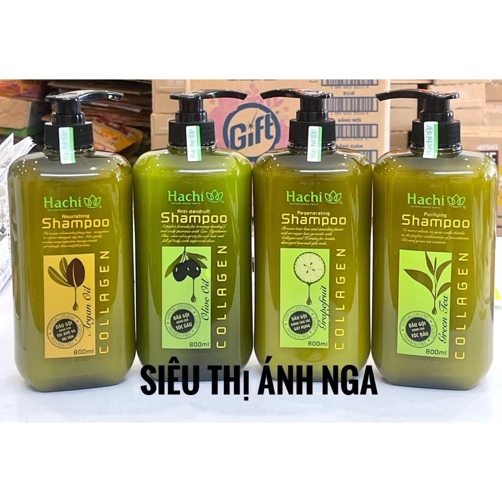 Dầu Gội/Dầu Xả Hachi Chai 800ml