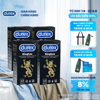 Bộ 4 hôp bao cao su Durex Kingtex ôm sát, bôi trơn (size 49mm, 12 bao/hộp)