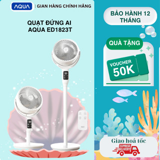  Quạt đứng Aqua ED1823T quạt AI điều khiển giọng nói có khay tinh dầu đối lưu không khí hẹn giờ 12 tiếng 
