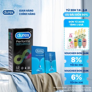 Combo Bao cao su Performa hộp 12 bao + Gel bôi trơn Play Classic gói dùng thử 5ml