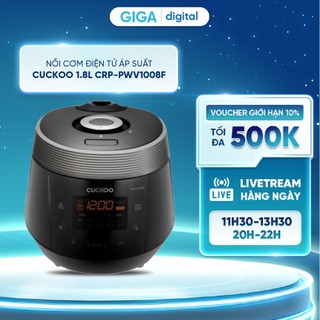  Nồi Cơm Điện Tử Áp Suất Cuckoo 1.8L CRP-PWV1008F - Công suất 1150W - Tiết kiệm điện - BH 2 năm 