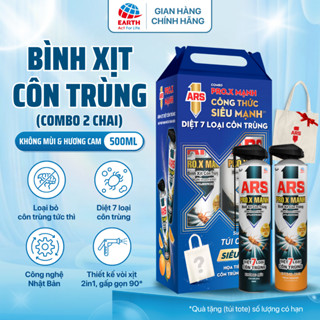 Bình xịt côn trùng ARS PROX Mạnh box 2 chai (500ml) - [TẶNG TOTE] xịt muỗi, kiến gián | ECV
