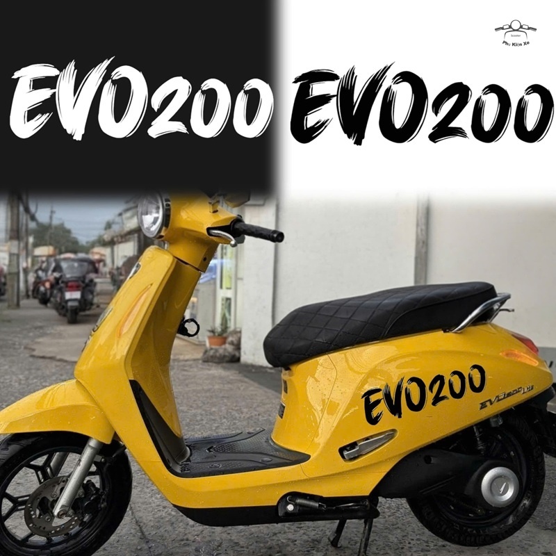 Tem Decal Chữ Evo Danh Cho Các Dòng Xe Vinfast Evo 200 Evo 200 Lite Evo Neo Evo Grand Chống Nước Khô
