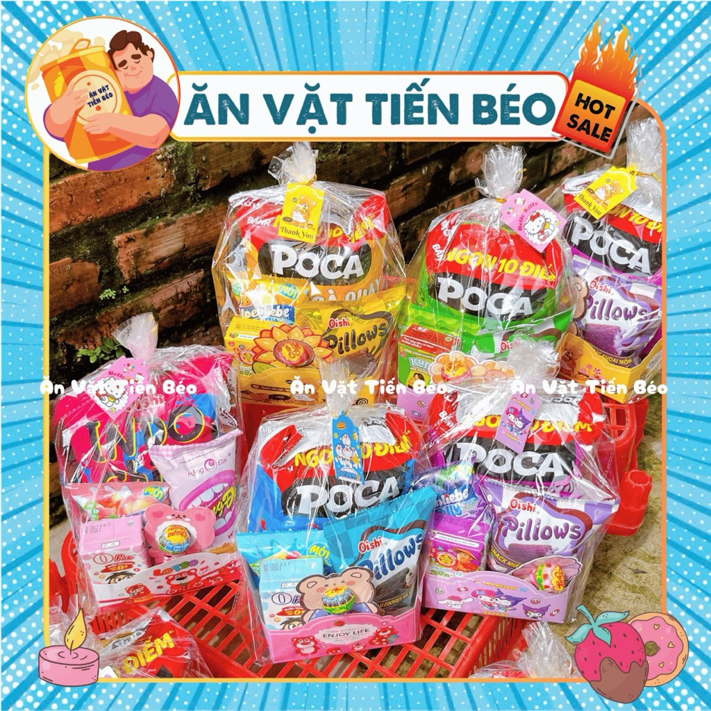 Túi Bánh Kẹo 6 màu Xinh Ngon Mix Theo Tone Màu, Tặng Quà, Sinh Nhật Người Yêu,Các Bé Siêu Dễ Thương