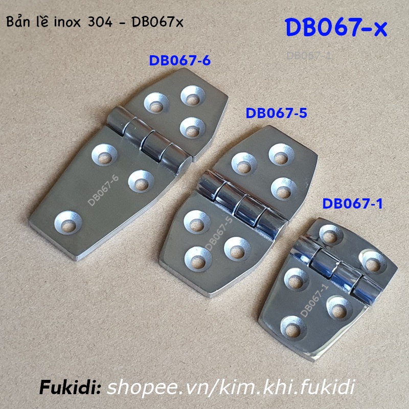 Bản lề inox 304, KT 38x56, 40x80, 40x100, dày 5mm - DB067-1, DB067-5 và DB067-6