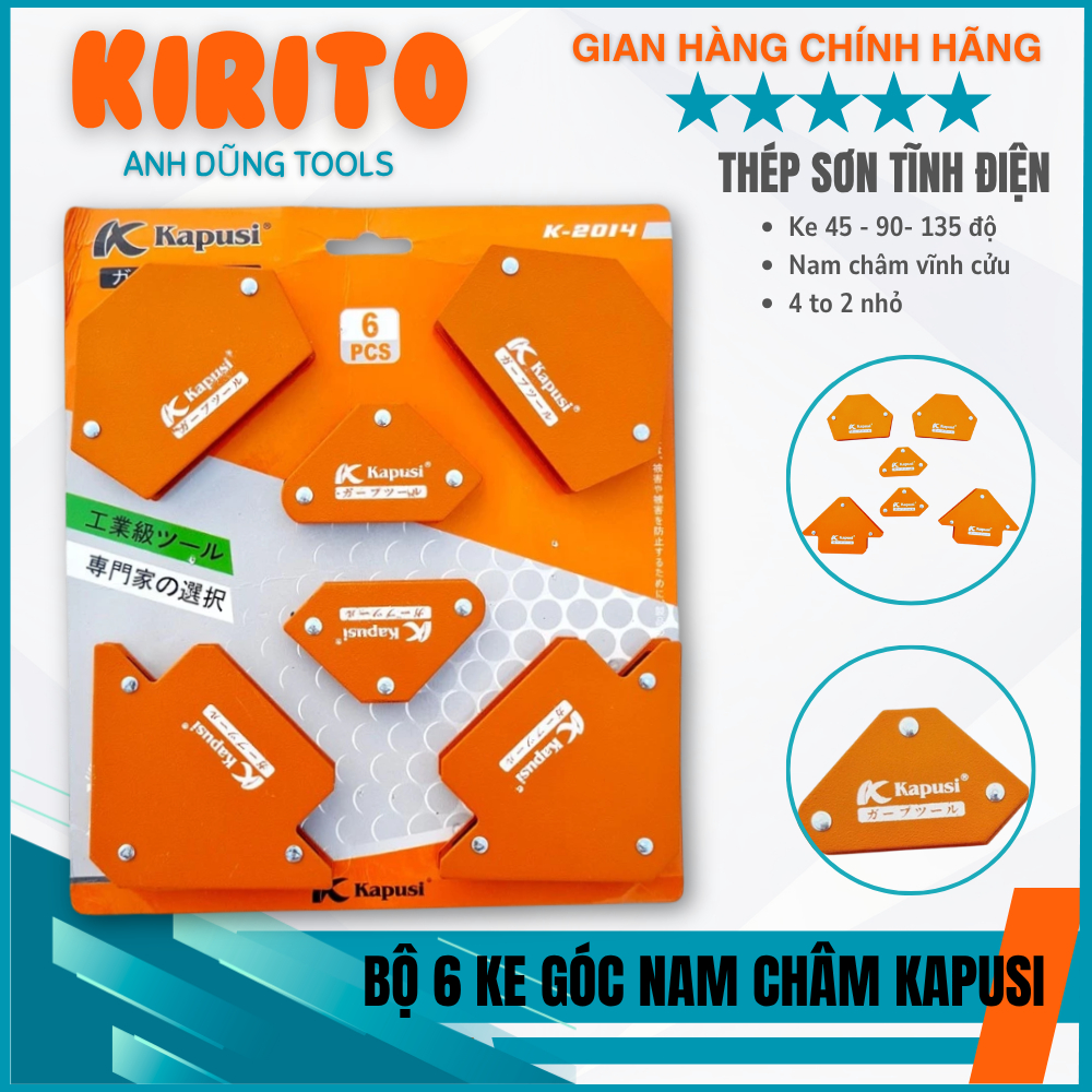 Bộ 6 ke góc nam châm 4 ke góc 25lbs, 2 ke góc 10 lbs kapusi