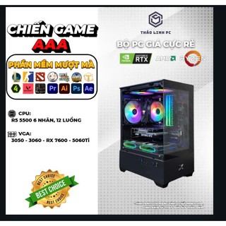  PC Gaming + Đồ Họa Chuyên Nghiệp | CPU AMD 5500 5600 | RTX 3060 5060 | RAM 16GB | Full New | Bảo Hành 3 Năm 