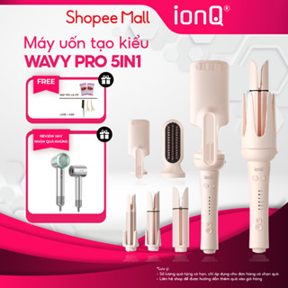 Máy uốn tóc làm xoăn tự động 5in1 ionQ Wavy Pro 3 đầu uốn, 1 đầu uốn hippie và 1 đầu lược thẳng