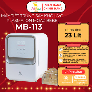  Máy tiệt trùng sấy khô UVC Plasma ion MOAZ BEBE MB113 dung tích 23 lít công nghệ mới bảo quản 72h 