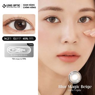 Kính áp tròng LENSGRAPHY 1 ngày màu BLURMAGIC BEIGE không gây khô cộm mắt khi đeo - Lens Optic HN