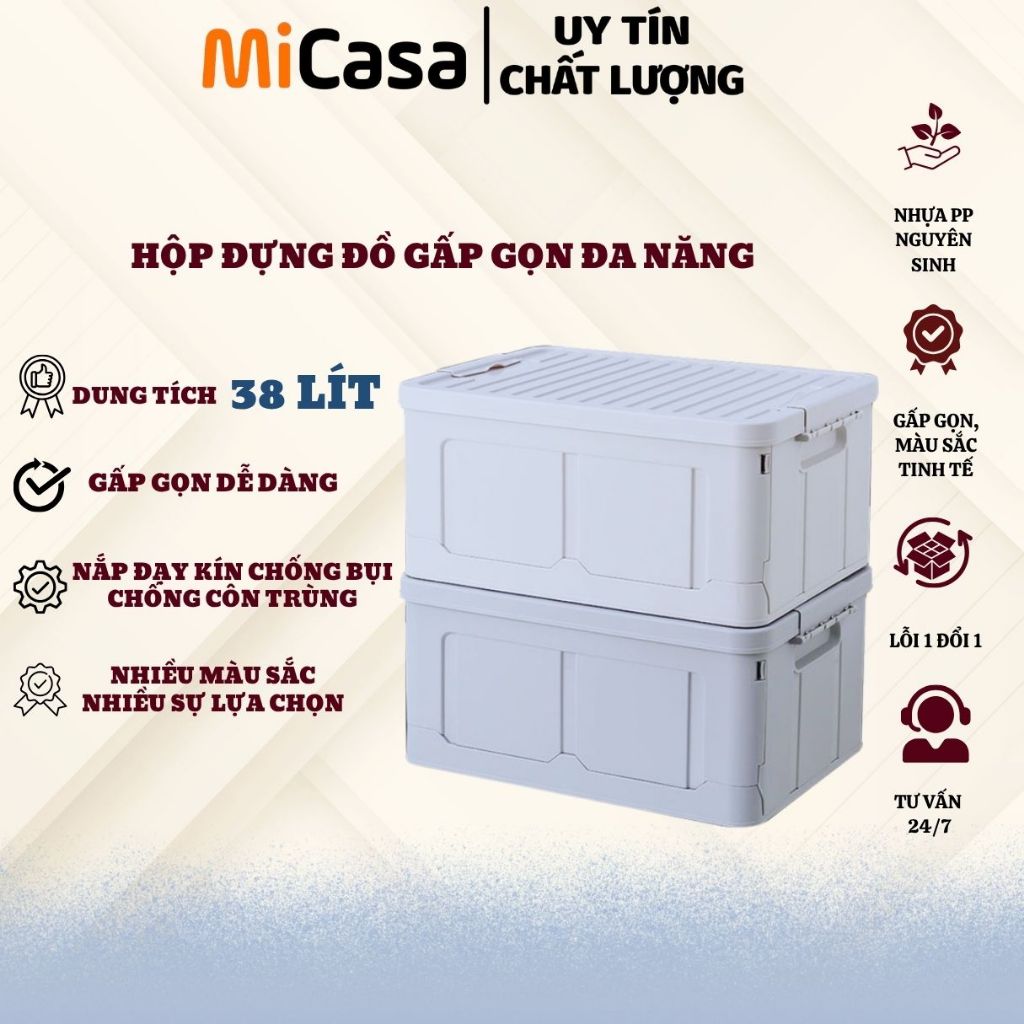  Thùng Nhựa Đựng Đồ Gấp Gọn Tiện Lợi Hộp Đựng Quần Áo Sách vở Đồ Chơi 