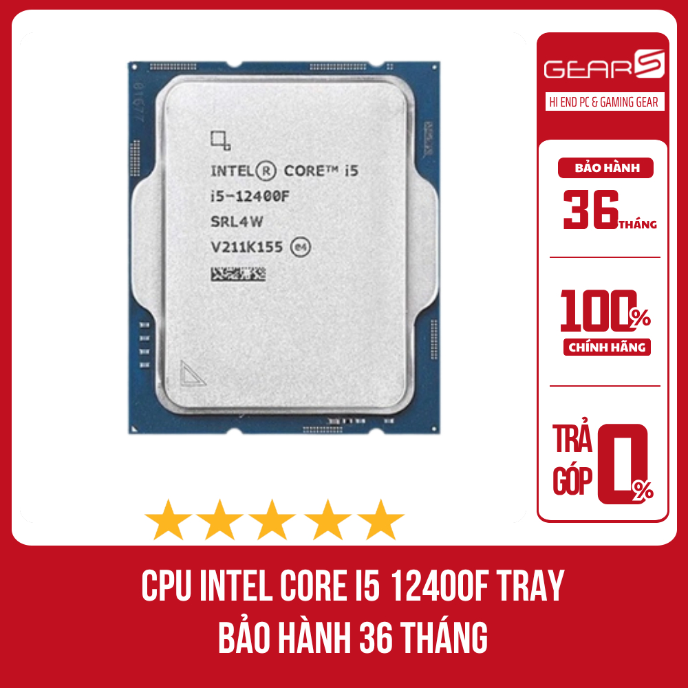 [FULL VAT]Bộ vi xử lý Intel i5 12400F - Chip Tray BH 36 Tháng