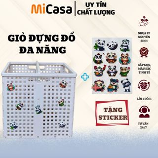  Giỏ Đựng Quần Áo Bẩn MiCaSa Gấp Gọn - Có Quai Sách Nhựa ABS Nguyên Sinh 