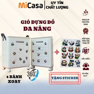 MICASA Giỏ Đựng Quần Áo - Đồ Đa Năng Có Bánh Xe Cỡ Lớn Có Tay Cầm Nhựa ABS Nguyên Sinh