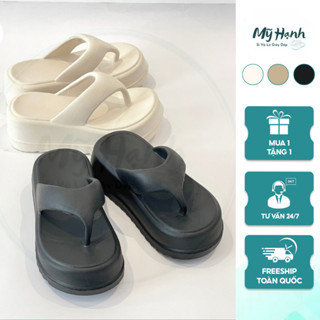  Dép Xỏ Ngón Nữ đế cao 7cm tăng chiều cao đúc nguyên khối chống trơn trượt đi chơi đi biển 