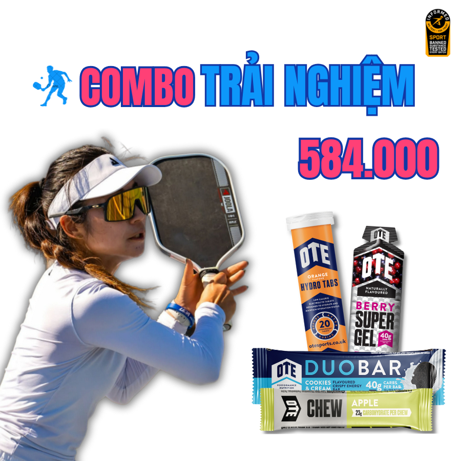 Combo Pickleball Doubles, Đánh đôi OTE Sports, Bù Muối Khoáng, Điện Giải, Tăng Thể Lực, Thể Thao