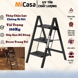 Thang Chữ A Gấp Gọn 2 - 3 - 4 - 5 Bậc TOSHUDO  Thép Chịu Lực  Chân Đế CaoSU CHống Trơn Trượt 