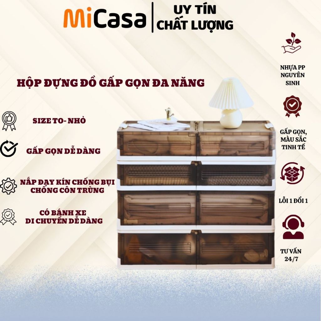  Hộp Đựng Quần Áo Giày Dép Sách Vở Có Bánh Xe Xếp Chồng Đa Năng 