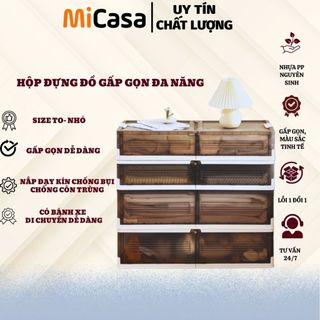  Hộp Đựng Quần Áo Giày Dép Sách Vở Có Bánh Xe Xếp Chồng Đa Năng 