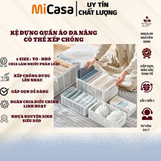  Hộp Nhựa Nhiều Ngăn Đựng Đồ Lót -  Quần Áo MiCaSa  Túi Đựng Quần Áo Chia Ngăn Gọn Gàng 